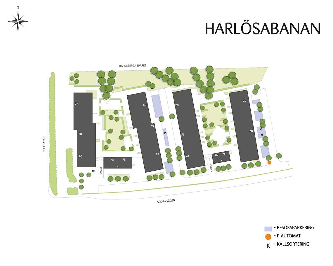 karta över området harlösabanan