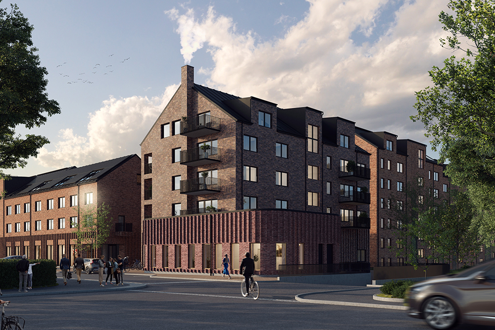 Illustration och visionsbild över höghus