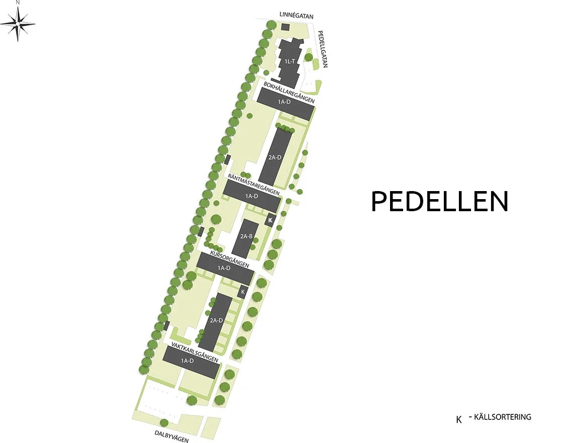 karta över området pedellen